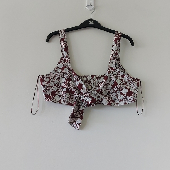 Zara  brown crop top with buckle nwt size L - Picture 3 of 9